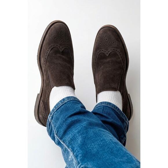 Mens Suede Dress Shoes 9.5 Dark Academia Quiet Luxury OldMoney Handmade Italian